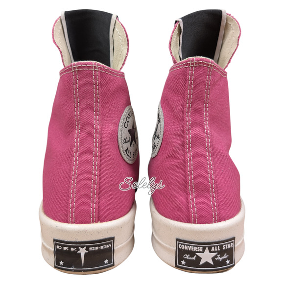 Converse x Rick Owens DRKSHDW TURBODRK Chuck 70 Hi Laceless Pink White Sneaker 9 - Picture 4 of 11